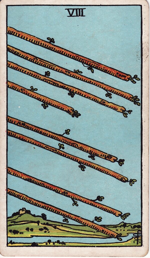 Eight of Wands - Rider–Waite–Smith tarot card