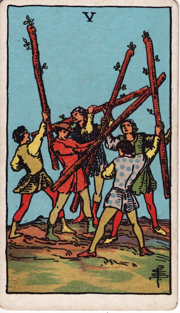 Five of Wands - Rider–Waite–Smith tarot card