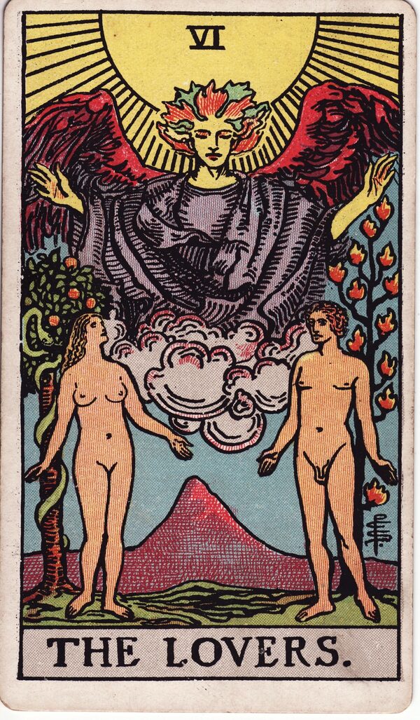 The Lovers tarot card - Rider–Waite–Smith Major Arcana 6